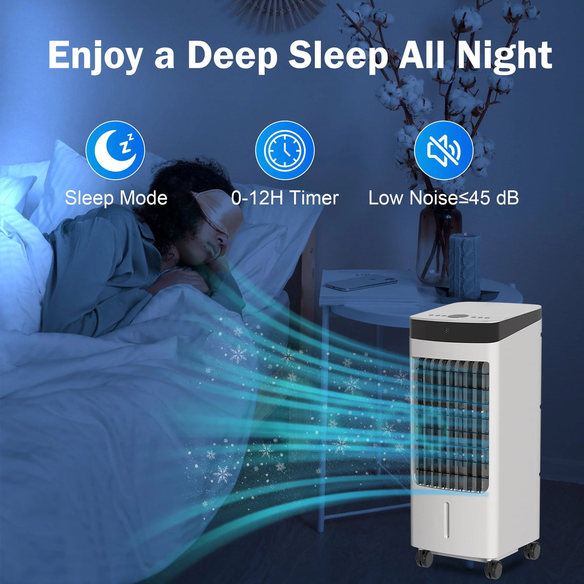 Portable Oscillating Evaporative Air Cooler with 3 Speeds T681