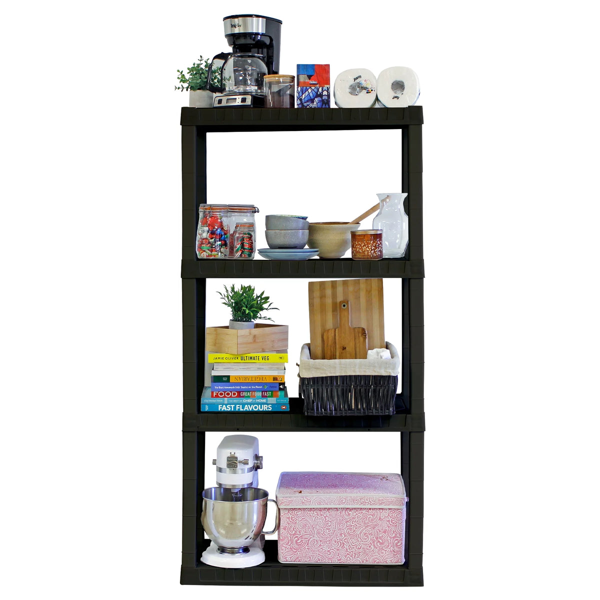 4-Tier Black Shelving Unit F889057