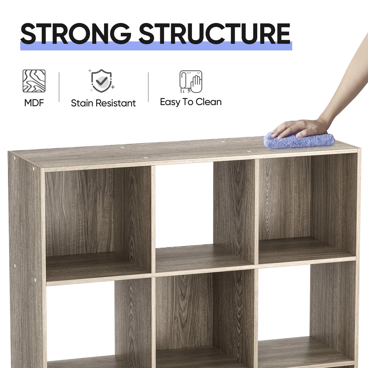 3-Tier 9 Cube Wood Storage Organizer A981