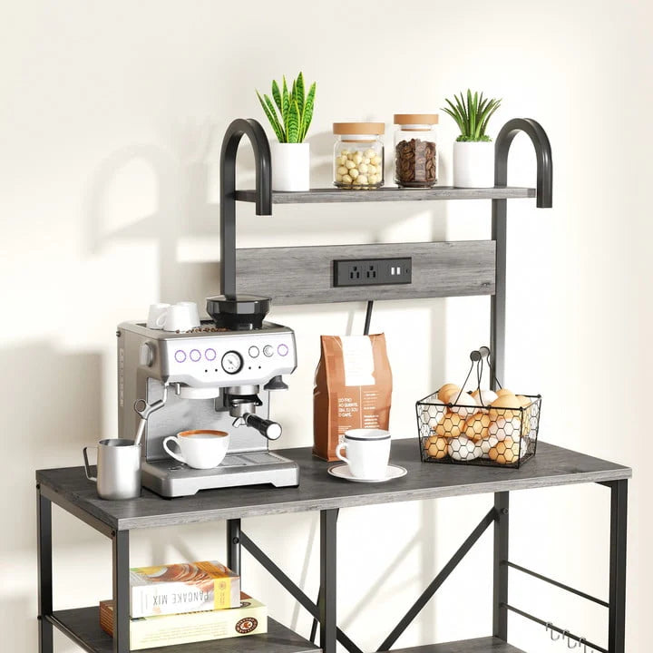 6 Tier Kitchen Bakers Rack with Power Outlet B610