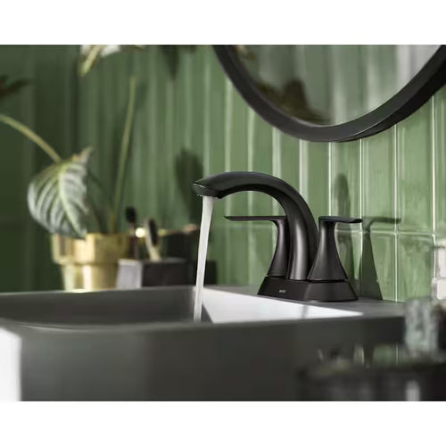 4 in. Centerset Double-Handle Bathroom Faucet Matte Black T741