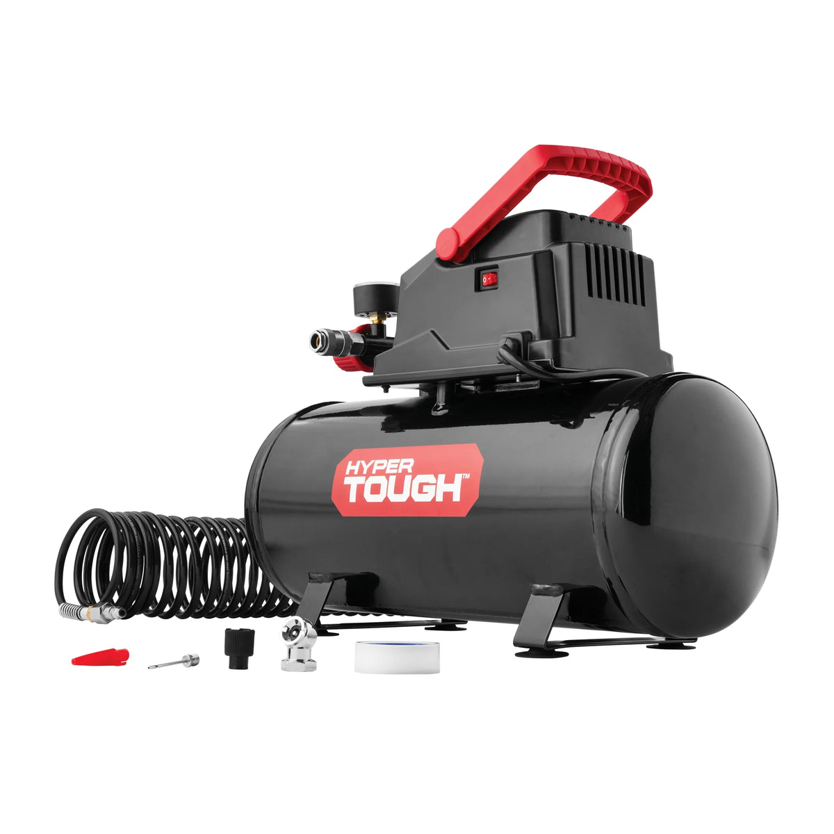 3 Gallon Oil-free Portable Air Compressor with Hose & Inflation Accessory Kit, 100 PSI B742