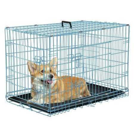Foldable Large Metal Wire Dog Crate with Plastic Tray N249