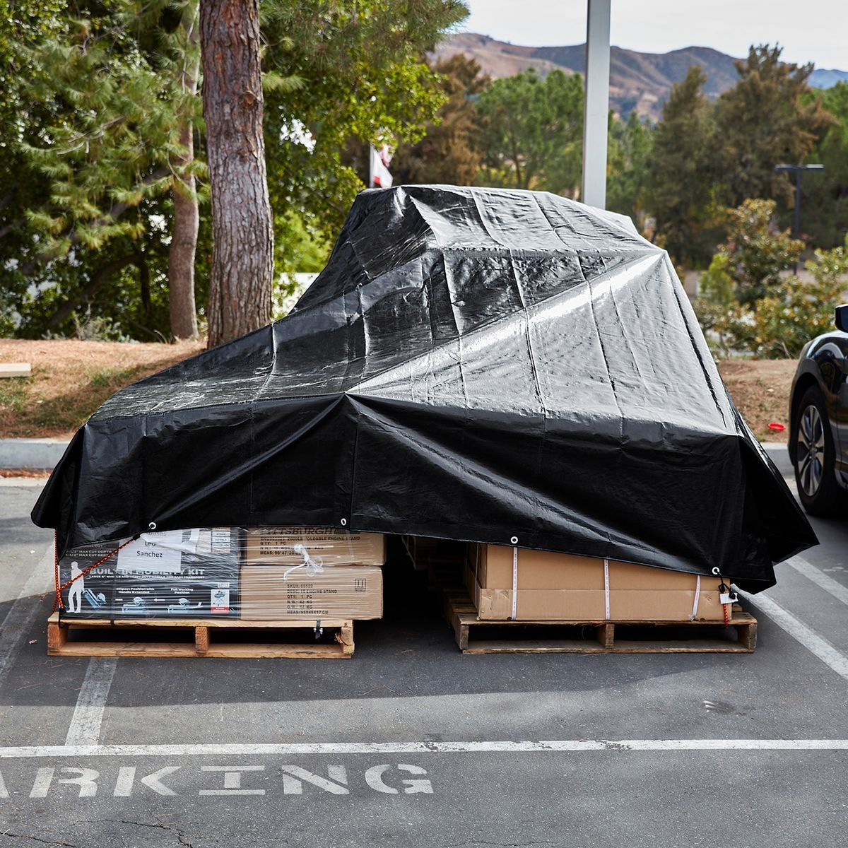 12 ft. x 20 ft. Silver and Black Weather-Resistant Tarp K8706