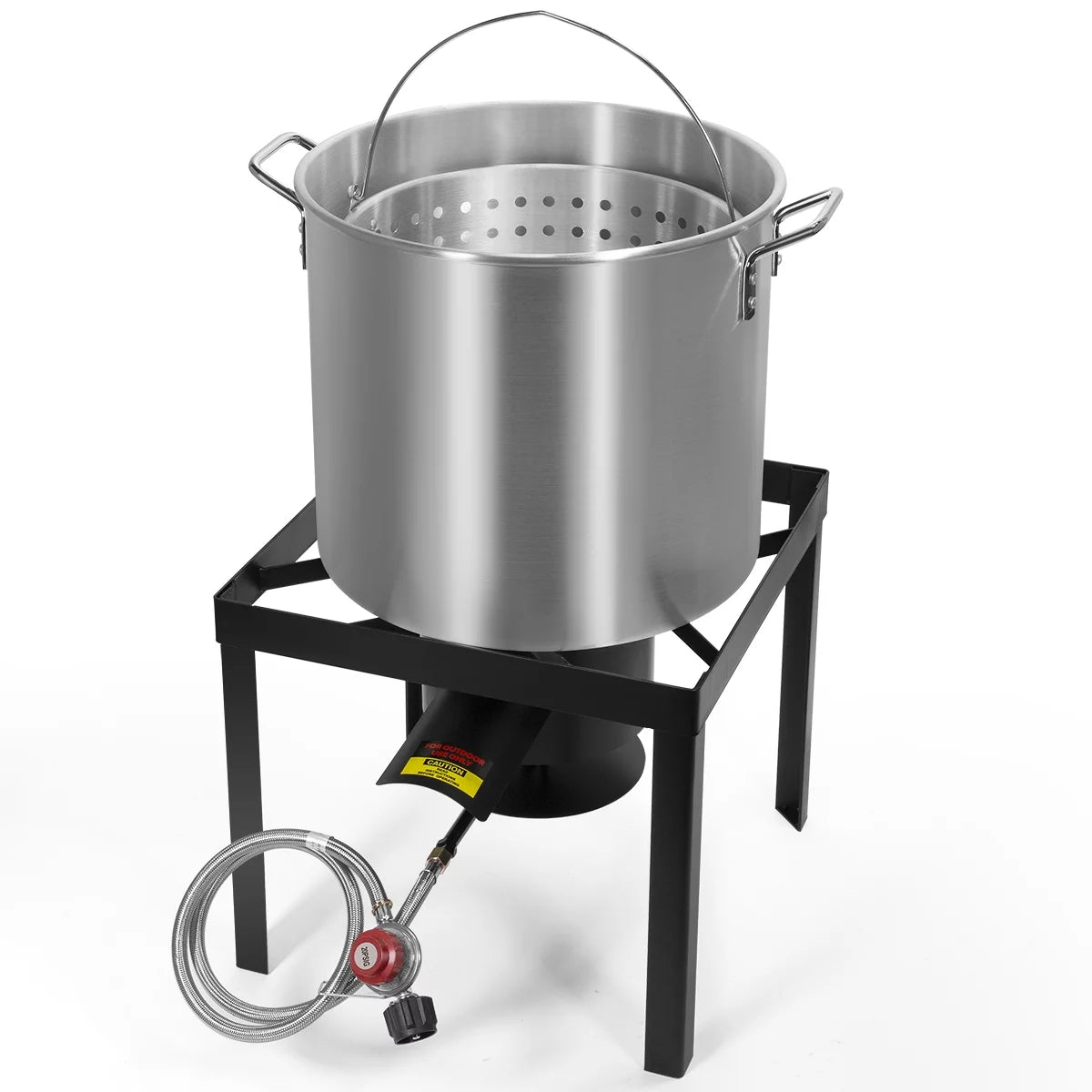 X-Large 64QT Aluminum Turkey Deep Fryer Steamer with Burner T961536