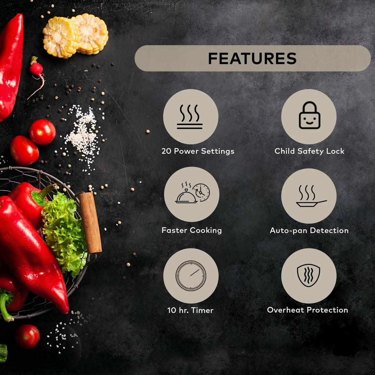 1800W Portable Induction Cooktop with Fry Pan D132