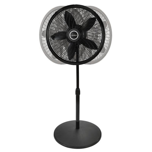 18 in. 3 Speed Oscillating Pedestal Fan with Adjustable Height in Black F506804