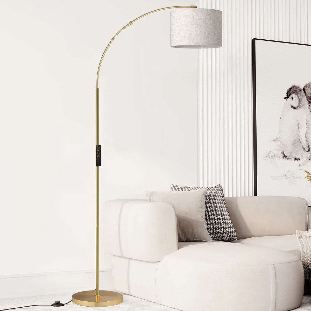 Gold Arc Floor Lamp with Remote M863