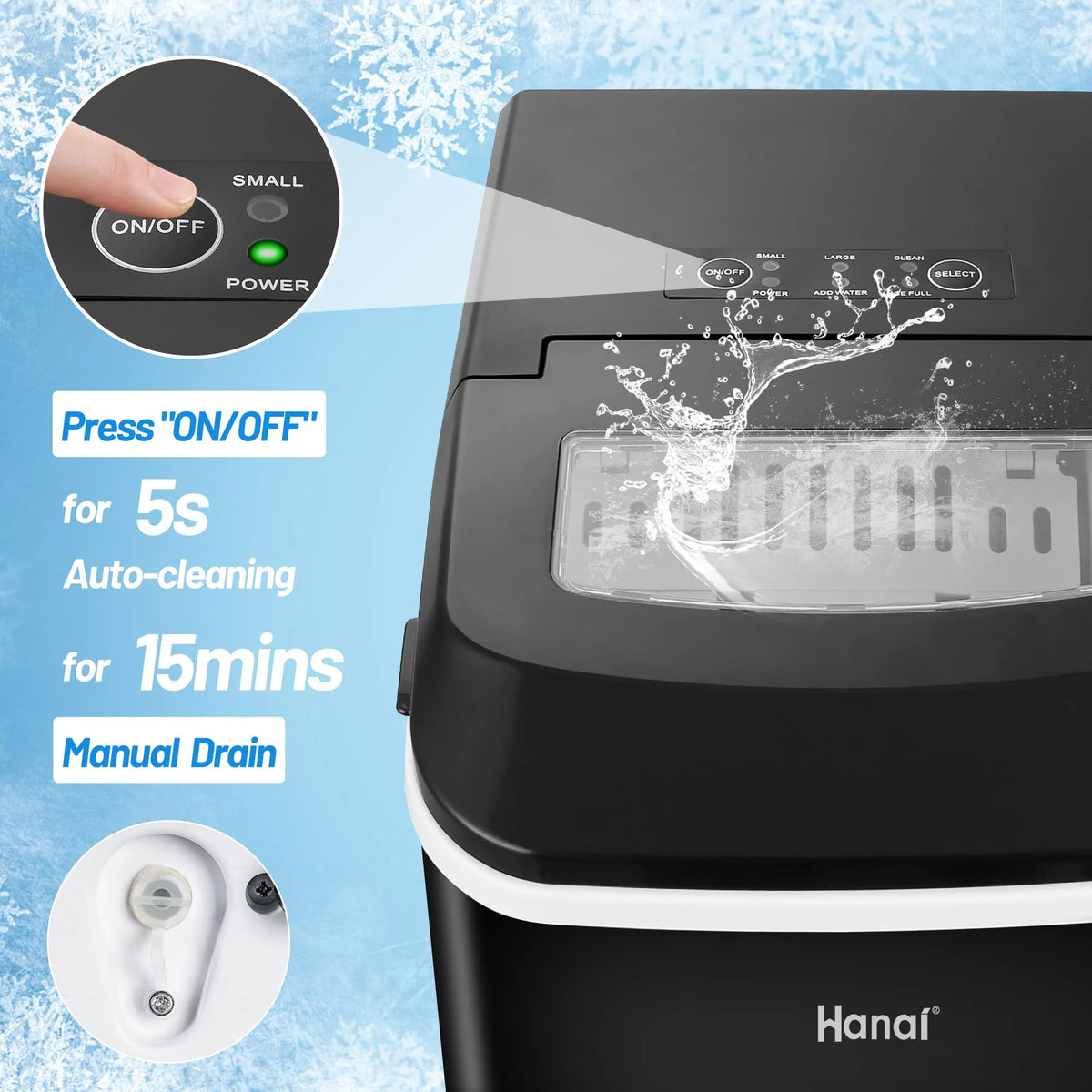 Portable Countertop Ice Maker with Ice Scoop and Basket S134578