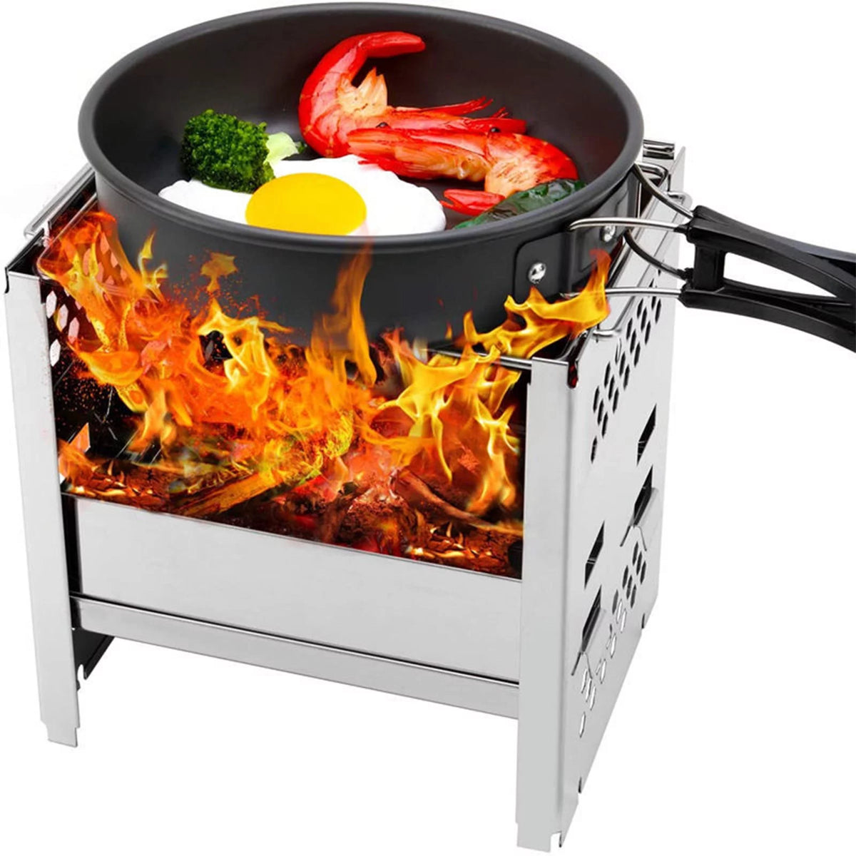 Folding Portable Charcoal Grill Stainless Steel BBQ Q6051