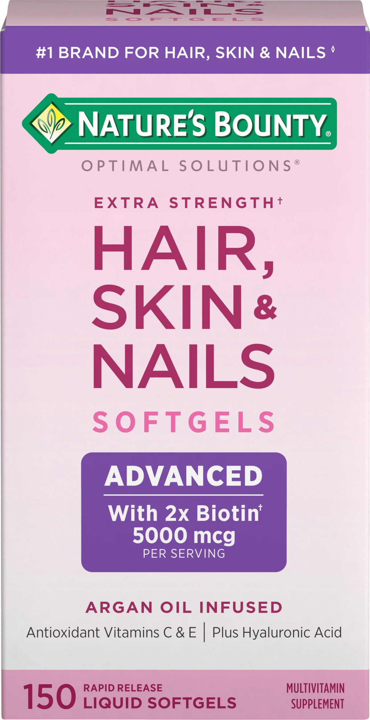 Hair, Skin and Nail Biotin & Vitamins A, C, & E Softgels, 150 Count M38086