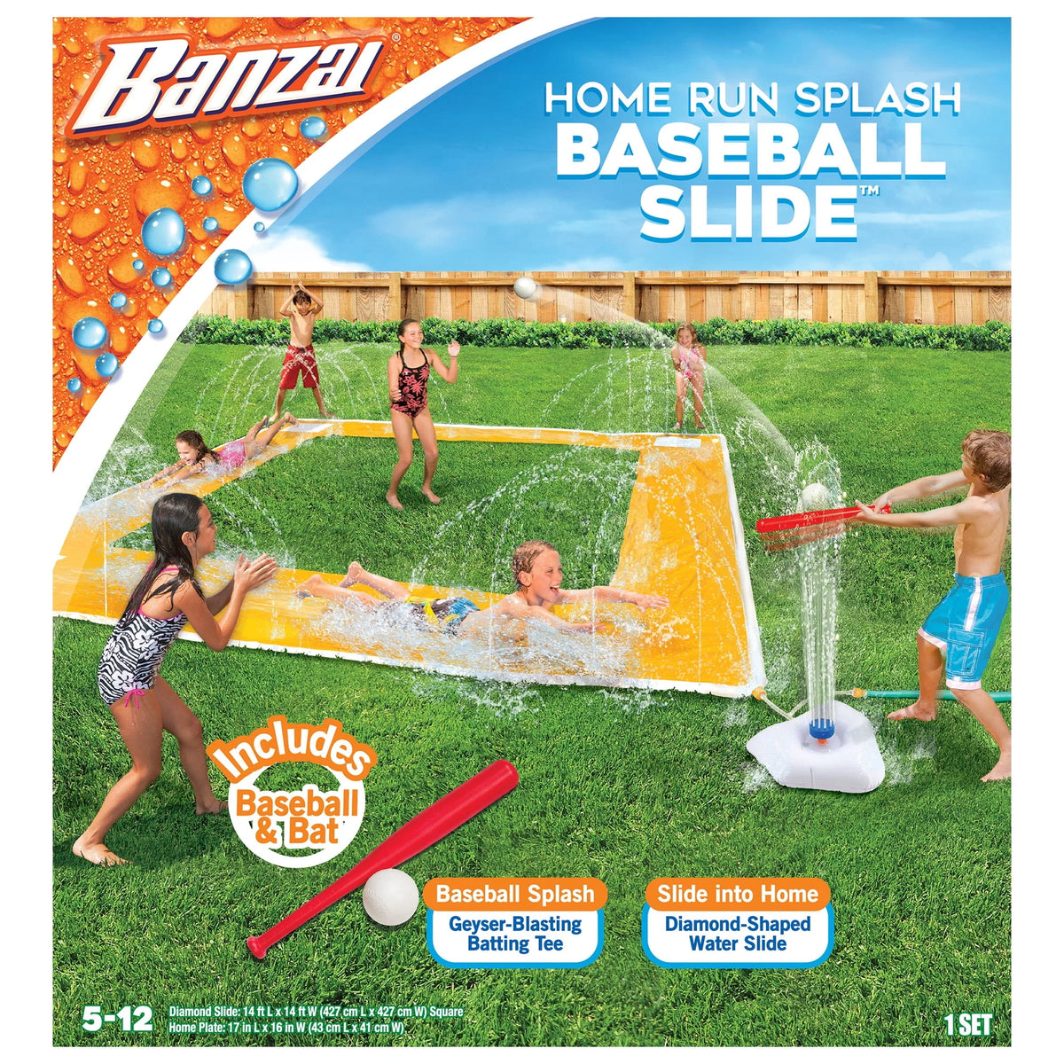 Kids 14 Feet x 14 Feet Baseball Slide Z575