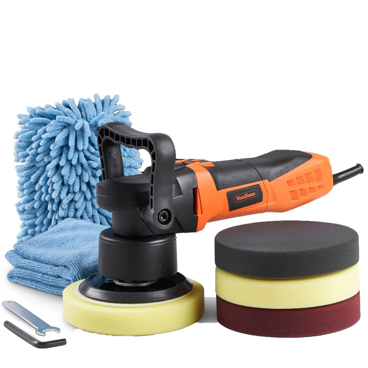 6" Dual Action Polisher Machine Kit with 4 Polishing Pads D124765