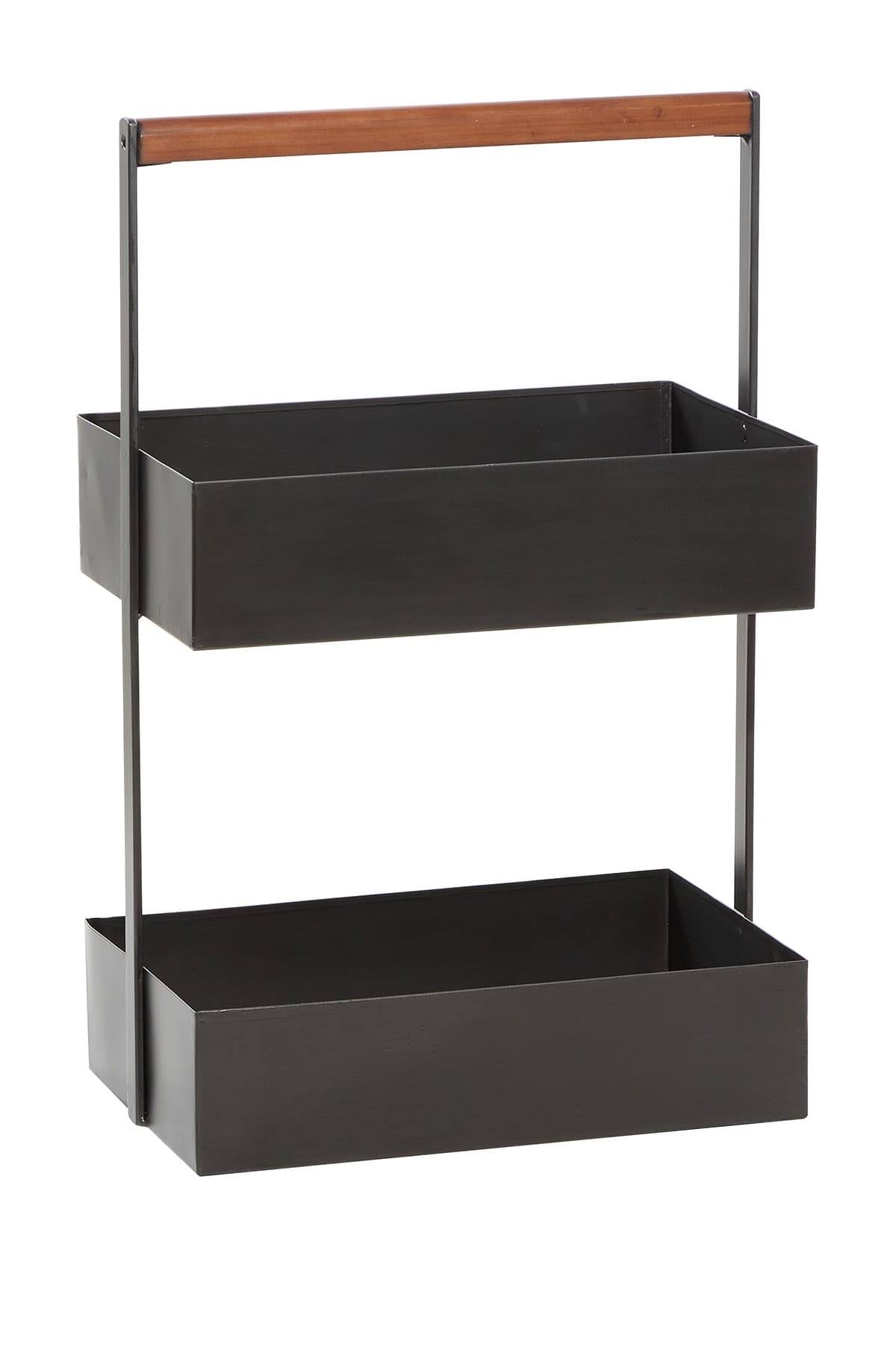Black Metal Storage Basket 22 x 15 x 9 S874
