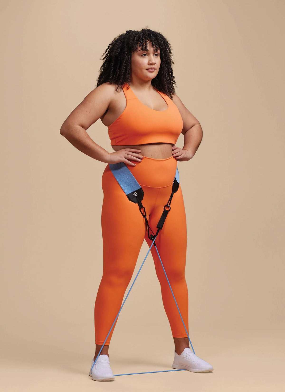 Resistance Tube Kit with Fabric Squat Belt, Blue/Purple W17127